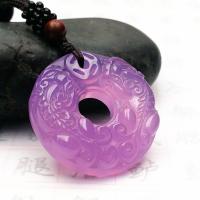 Chalcedony Pendant, natural, for woman, purple 