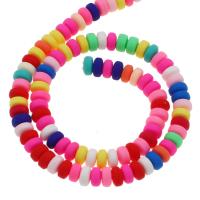 Rondelle Polymer Clay Perlen, Polymer Ton, Abakus,Rechenbrett, DIY, keine, 6mm, Länge:38 cm, 110PCs/Strang, verkauft von Strang