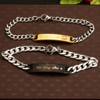 Titanium Steel Bracelet & Bangle, Unisex, black cm 