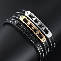 PU Leather Cord Bracelets, with 304 Stainless Steel, Unisex cm 