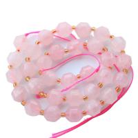 Natural Rose Quartz Beads, with Seedbead, Lantern, polished, DIY & faceted, pink cm 