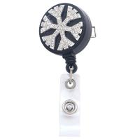 Zinc Alloy Badge Holder, with rhinestone, mixed colors, 700mm 
