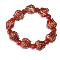 Bodhi Bracelet, with Red Agate, Flower, anoint, folk style & Unisex, blood red, 18-20mm,10mm, Approx 