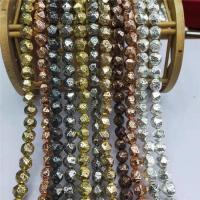 Natürliche Lava Perlen, rund, plattiert, Star Cut Faceted & DIY, keine, 8mm, ca. 46PCs/Strang, verkauft von Strang