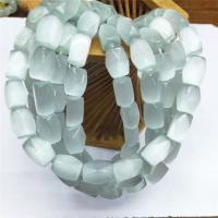 Katzenauge Perlen, Vieleck, poliert, DIY & facettierte, weiß, 10x15mm, ca. 25PCs/Strang, verkauft von Strang