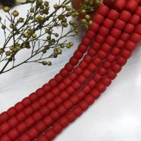 Dyed Marble Beads, Column, polished, DIY & matte, coral red Approx 
