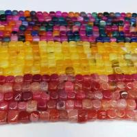 Dyed Agate Beads, Square, polished, DIY Approx 