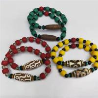Tibetan Agate Bracelets, with Abrazine Stone, barrel, vintage & Unisex & anti-fatigue 10-14mmx30mm Approx 7.48 Inch 