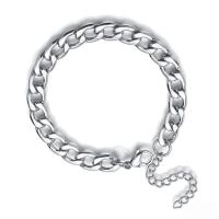 Edelstahl Armbänder, 304 Edelstahl, mit Verlängerungskettchen von 1.97, Vakuumbeschichtung, unisex & verschiedene Größen vorhanden, Silberfarbe, Länge:7.09 ZollInch, verkauft von PC