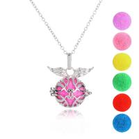 Zinc Alloy Aromatherapy Necklace, Angel Wing, plated, oval chain & for woman & hollow Approx 23.6 Inch 