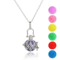 Zinc Alloy Aromatherapy Necklace, plated, oval chain & for woman & hollow Approx 23.6 Inch 