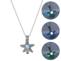 Luminated Necklace, Zinc Alloy, with 1.96inch extender chain, Starfish, platinum color plated, oval chain & for woman Approx 17.7 Inch 