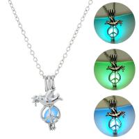 Luminated Necklace, Zinc Alloy, with 1.96inch extender chain, Dove, platinum color plated, oval chain & for woman & hollow Approx 17.7 Inch 