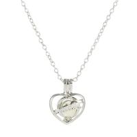 Luminated Necklace, Zinc Alloy, with 1.96inch extender chain, Heart, platinum color plated, oval chain & for woman & hollow Approx 17.7 Inch 