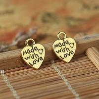 Zinc Alloy Heart Pendants, plated, DIY & with letter pattern 