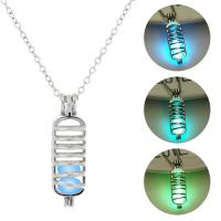 Luminated Necklace, Zinc Alloy, with 1.96inch extender chain, platinum color plated, oval chain & for woman & hollow Approx 17.7 Inch 