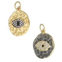 Cubic Zirconia Micro Pave Brass Pendant, plated, evil eye pattern & micro pave cubic zirconia Approx 3mm 