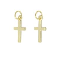 Brass Cross Pendants, gold color plated Approx 3mm 