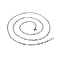Halskette, 316 Edelstahl, unisex, Silberfarbe, 3x0.6mm, Länge:60 cm, verkauft von PC