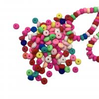 Rondelle Polymer Clay Beads, argile de polymère, Plat rond, DIY, couleurs mélangées, 6mm cm, Vendu par brin