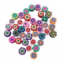 Flower Polymer Clay Beads, Round, DIY, mixed colors, 10-20mm 
