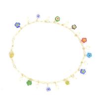 Collar de la joyería de cristal de Murano, con Perlas plásticas & aleación de zinc, unisexo, color mixto, longitud:50 cm, Vendido por UD