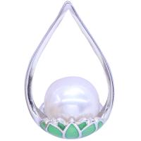 Collier Perle en argent , Argent sterling 925, avec perle d'eau douce cultivée, Placage, pour femme, argent cm, Vendu par PC