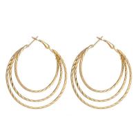 Zinc Alloy Hoop Earring, plated, multilayer & for woman 48mm 