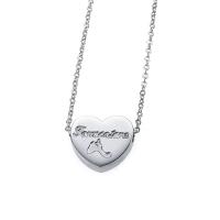 Titanium Steel Jewelry Necklace, Heart, for woman, original color Approx 17.32 Inch 