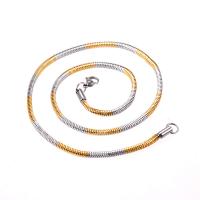 Titanium Steel Chain Necklace, Vacuum Ion Plating, Unisex mixed colors 