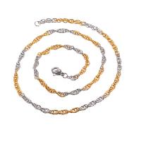 Halskette, 304 Edelstahl, Vakuum-Ionen-Beschichtung, unterschiedliche Länge der Wahl & unisex, gemischte Farben, 3.1mm, verkauft von PC