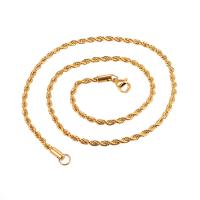 Titanium Steel Chain Necklace, Vacuum Ion Plating, Unisex golden 