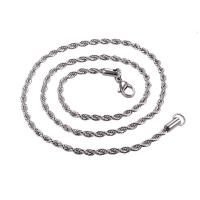 Collar de cadena de acero inoxidable, acero inoxidable 316, unisexo & diverso tamaño para la opción, color original, Vendido por UD