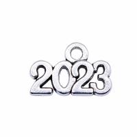 Zinc Alloy Number Pendant, silver color plated, fashion jewelry, silver color 