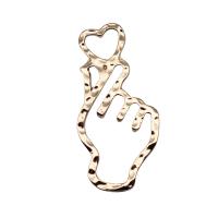 Zinc Alloy Heart Pendants, Hand, gold color plated, fashion jewelry, golden 