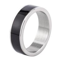 Stainless Steel Finger Ring, 316L Stainless Steel, Unisex & epoxy gel, 6.3mm, 1.8mm, US Ring 