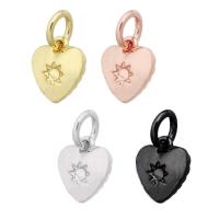 Латунные подвески-сердце, Латунь, Сердце, Другое покрытие, Много цветов для выбора отверстие:Приблизительно 2mm, продается PC