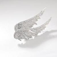 Cubic Zirconia Brooch, Brass, Wing Shape, plated, Unisex & micro pave cubic zirconia 
