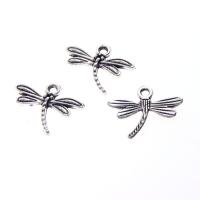 Zinc Alloy Animal Pendants, Dragonfly, silver color 