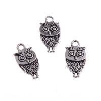 Zinc Alloy Jewelry Pendants, Owl, silver color 