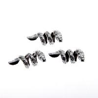 aleación de zinc Anillo de dedo Cuff, Serpiente, para mujer, plateado, 23x13x13mm, Vendido por Bolsa