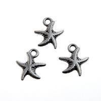 Zinc Alloy Jewelry Pendants, Starfish, silver color 