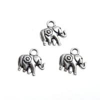 Zinklegierung Tier Anhänger, Elephant, Silberfarbe, 12x10x2mm, verkauft von Tasche