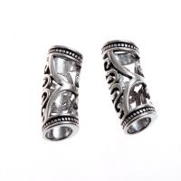 Zinc Alloy Curved Tube Beads, silver color 