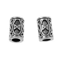 Zinc Alloy Tube Beads, Column, DIY, silver color Approx 5mm 
