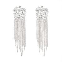 Fashion Fringe Earrings, Zinc Alloy, fashion jewelry & for woman & with glass rhinestone & with rhinestone 