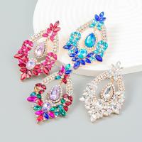 Zinc Alloy Rhinestone Drop Earring, fashion jewelry & for woman & with rhinestone 