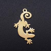 Stainless Steel Animal Pendants, 201 Stainless Steel, Gecko, Vacuum Ion Plating, fashion jewelry & polished & DIY 