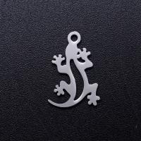 Stainless Steel Animal Pendants, 201 Stainless Steel, Gecko, Vacuum Ion Plating, fashion jewelry & polished & DIY 