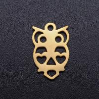 Stainless Steel Animal Pendants, 201 Stainless Steel, Owl, Vacuum Ion Plating, fashion jewelry & polished & DIY 